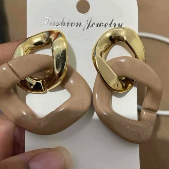 Chunky 2 Link Chain Earrings - Picture 12 of 12